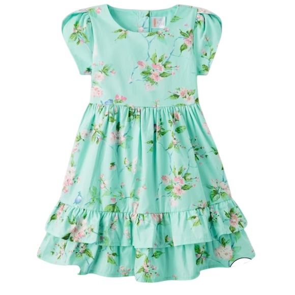 Gymboree Girls Floral Ruffle Dress special occasion short sleeve dress size 4T - Picture 1 of 10